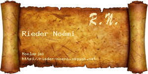 Rieder Noémi névjegykártya